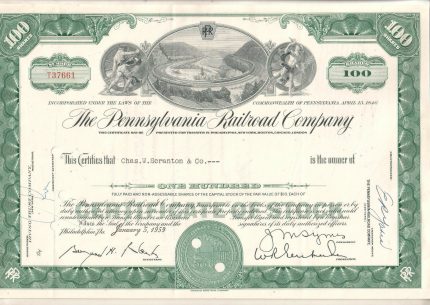 The Pennsylvania railroad Company 100 shares